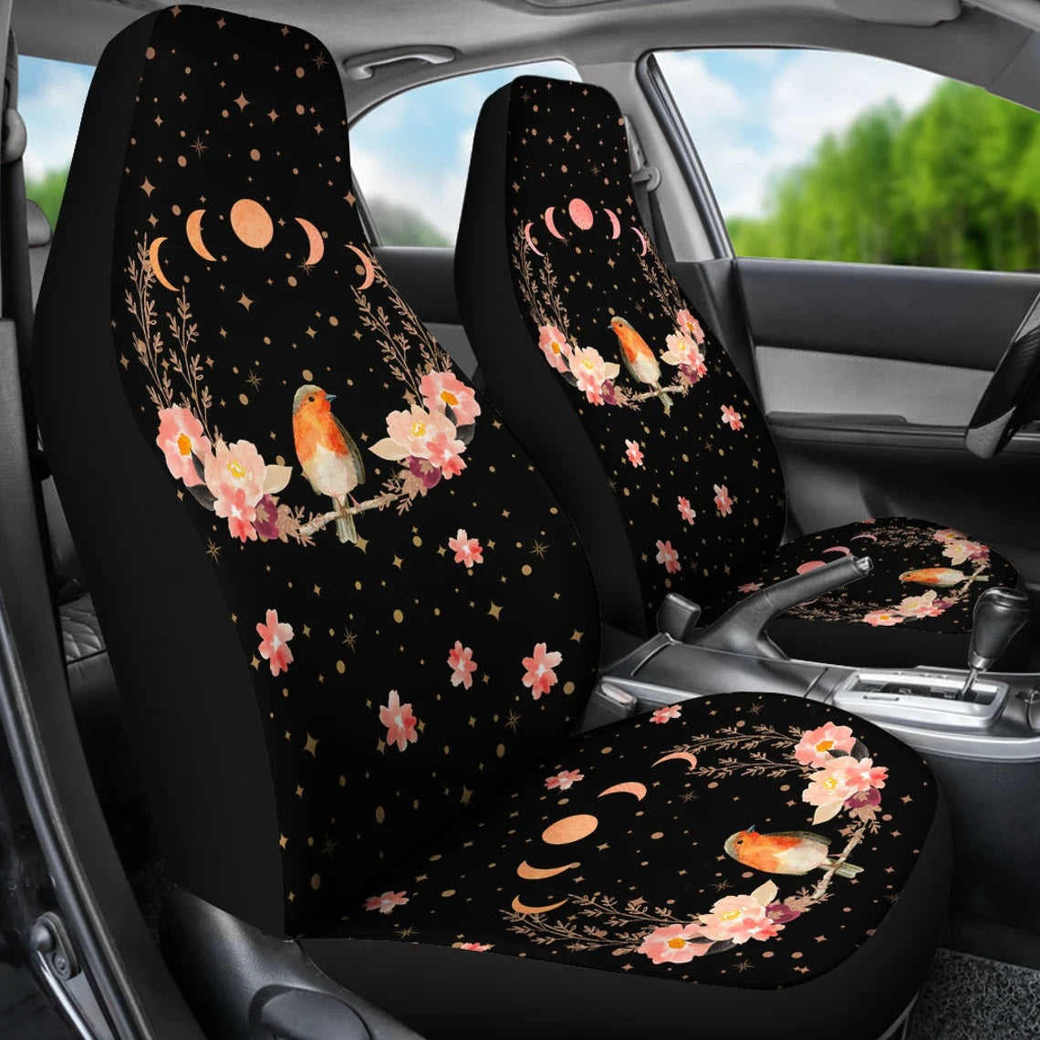 Peach Floral Car Seat Covers for Songbird Decor Peach