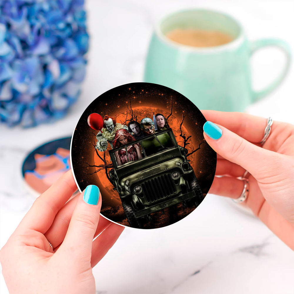 Pennywise Halloween  Drink Coasters - Moonlight Theme