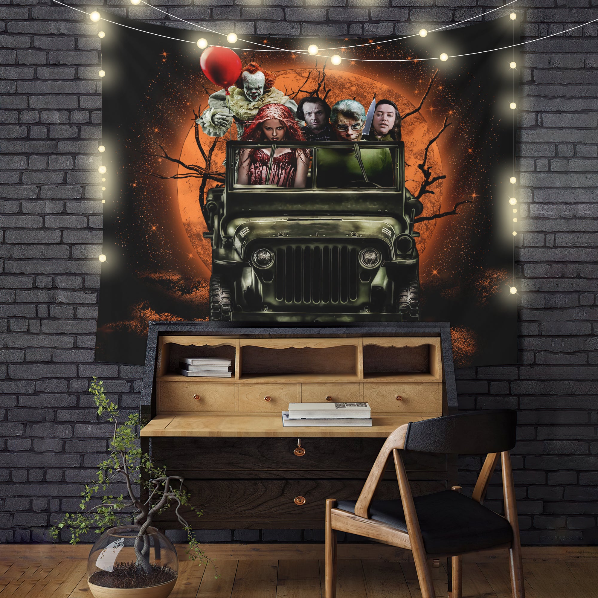 Pennywise Halloween Tapestry Decor - Moonlight Room Wall Hanging