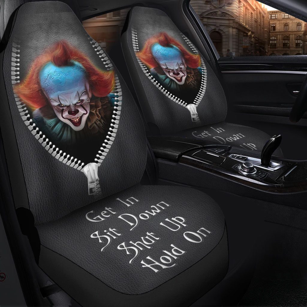 Pennywise It Horror Zipper Car Seat Covers - Get In, Sit Down, Shut Up