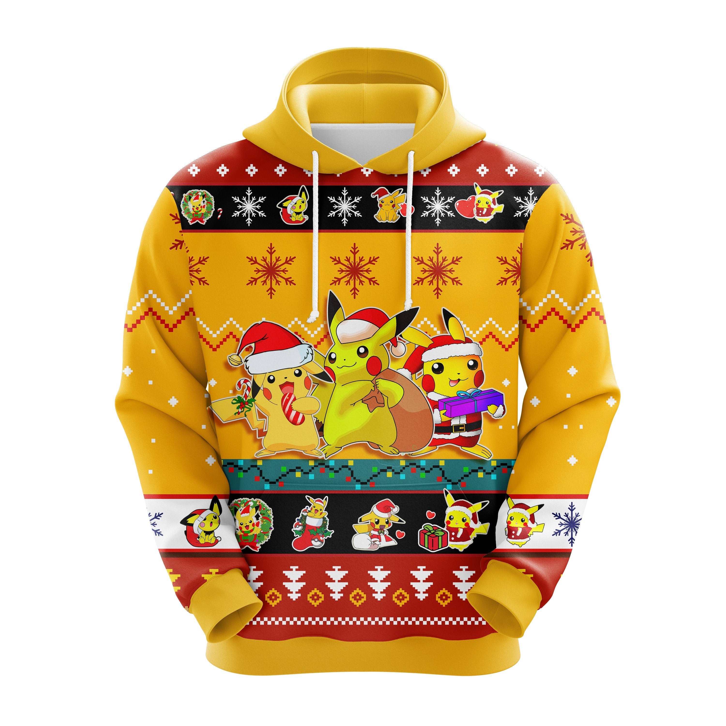 Pikachu Christmas Hoodie - Unique Thanksgiving Gift Idea for Fans