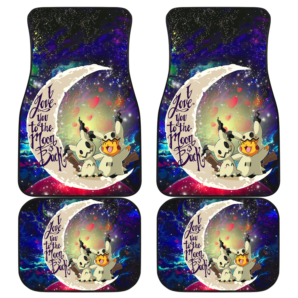 Pikachu Mimikyu Love You To The Moon Galaxy Car Floor Mats