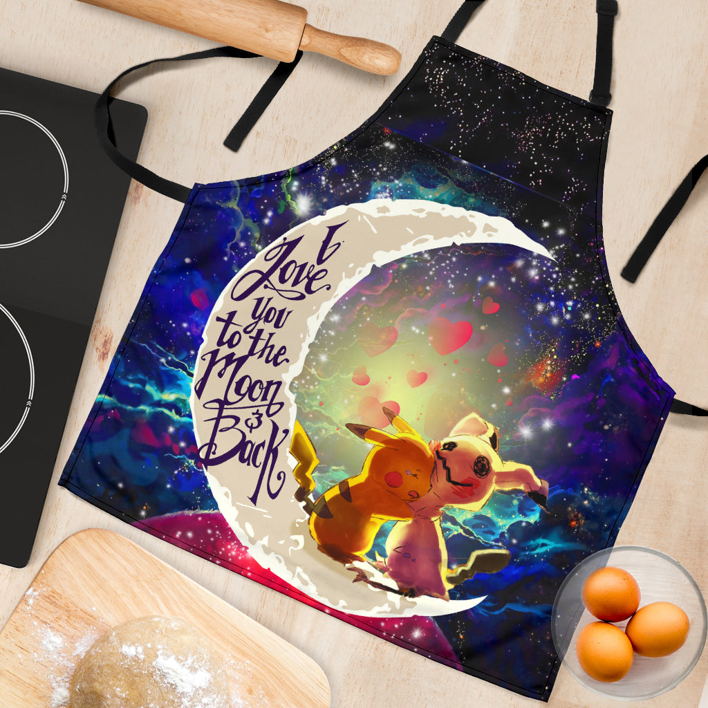 Pikachu Love You To The Moon Galaxy Custom Apron Best Gift Cooking