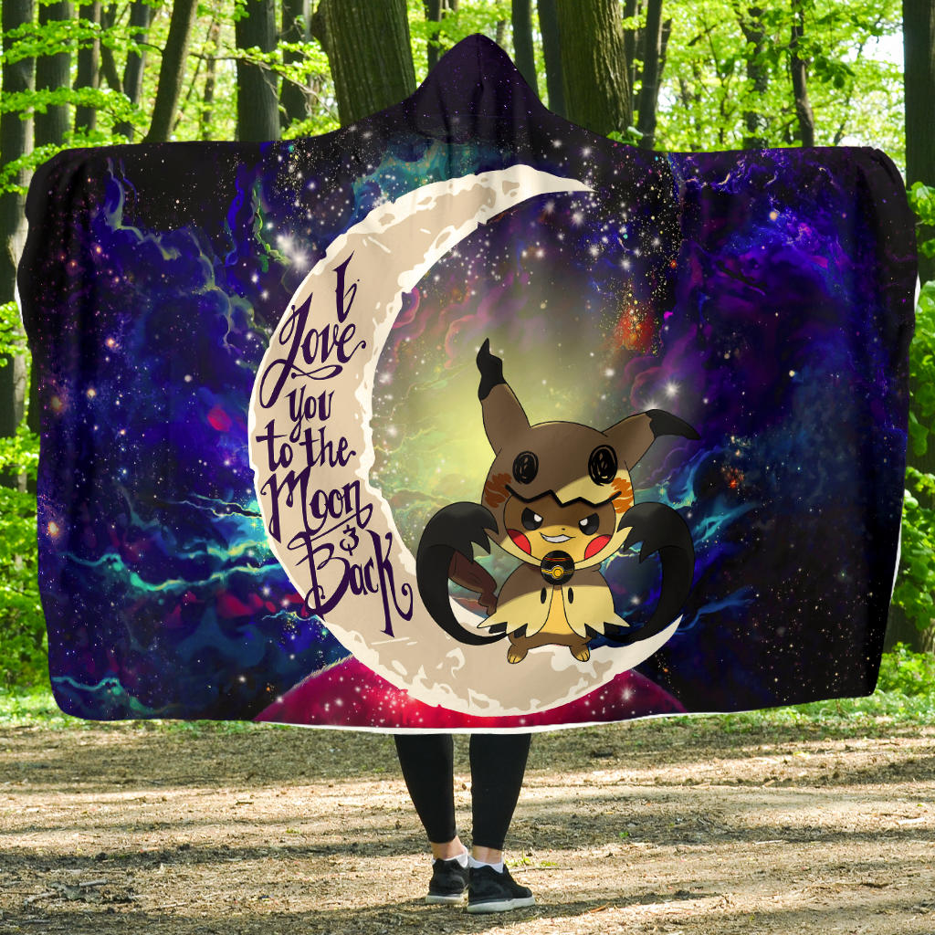 Pikachu Love You To The Moon Galaxy Hooded Blanket 2 Economy