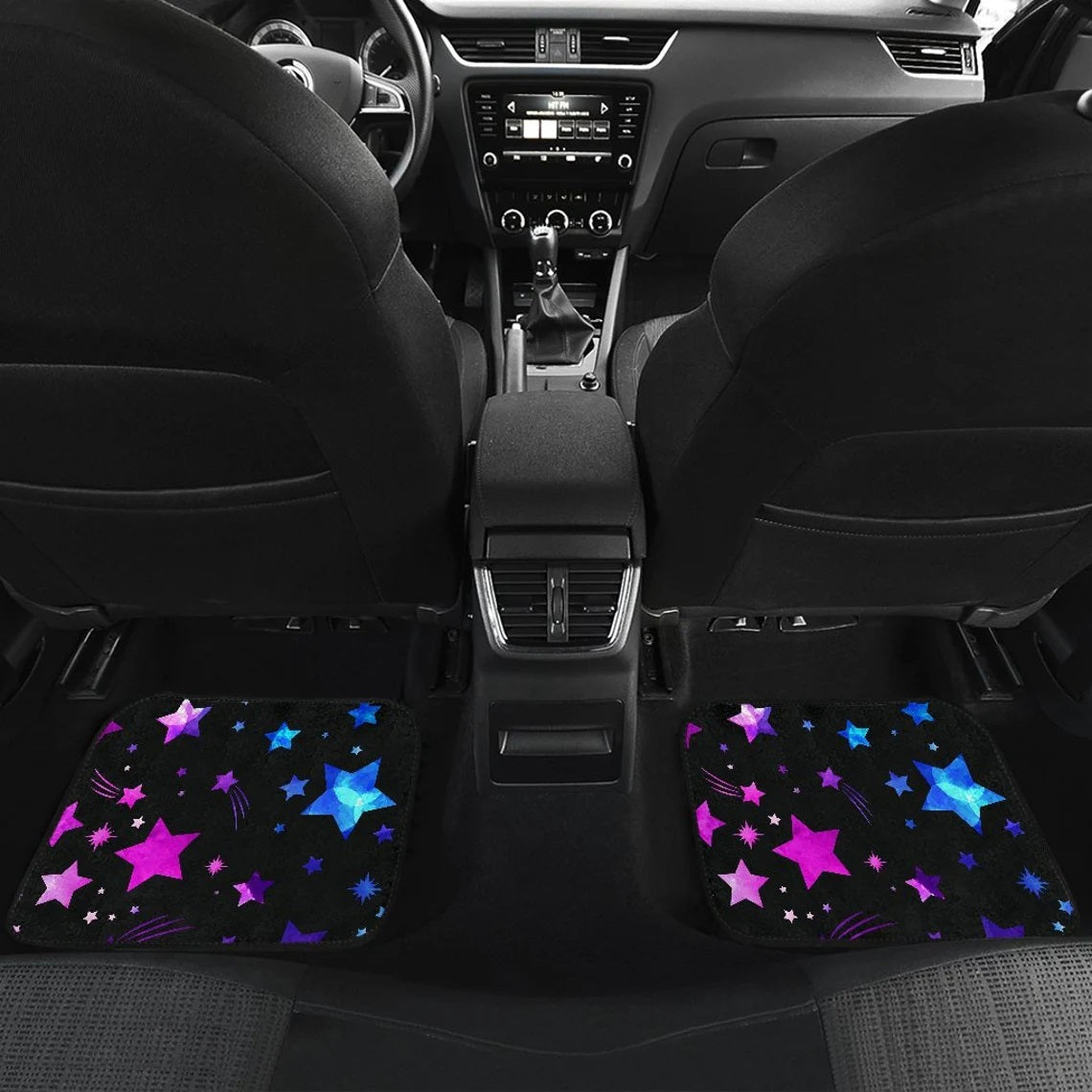 Pink Blue Purple Stars Car Mats - Stylish Floor Accessories