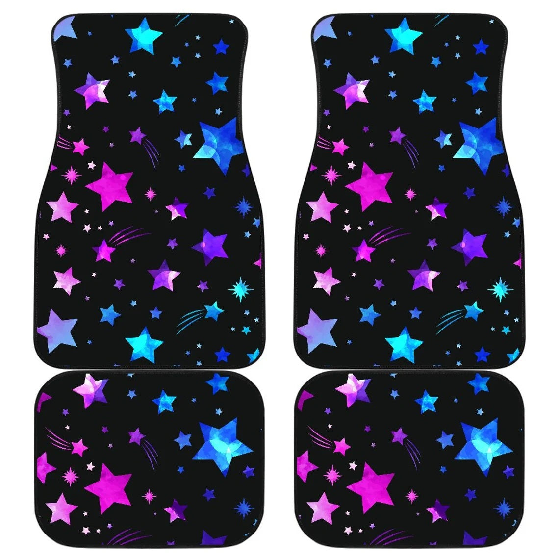 Pink Blue Purple Stars Car Mats - Stylish Floor Accessories