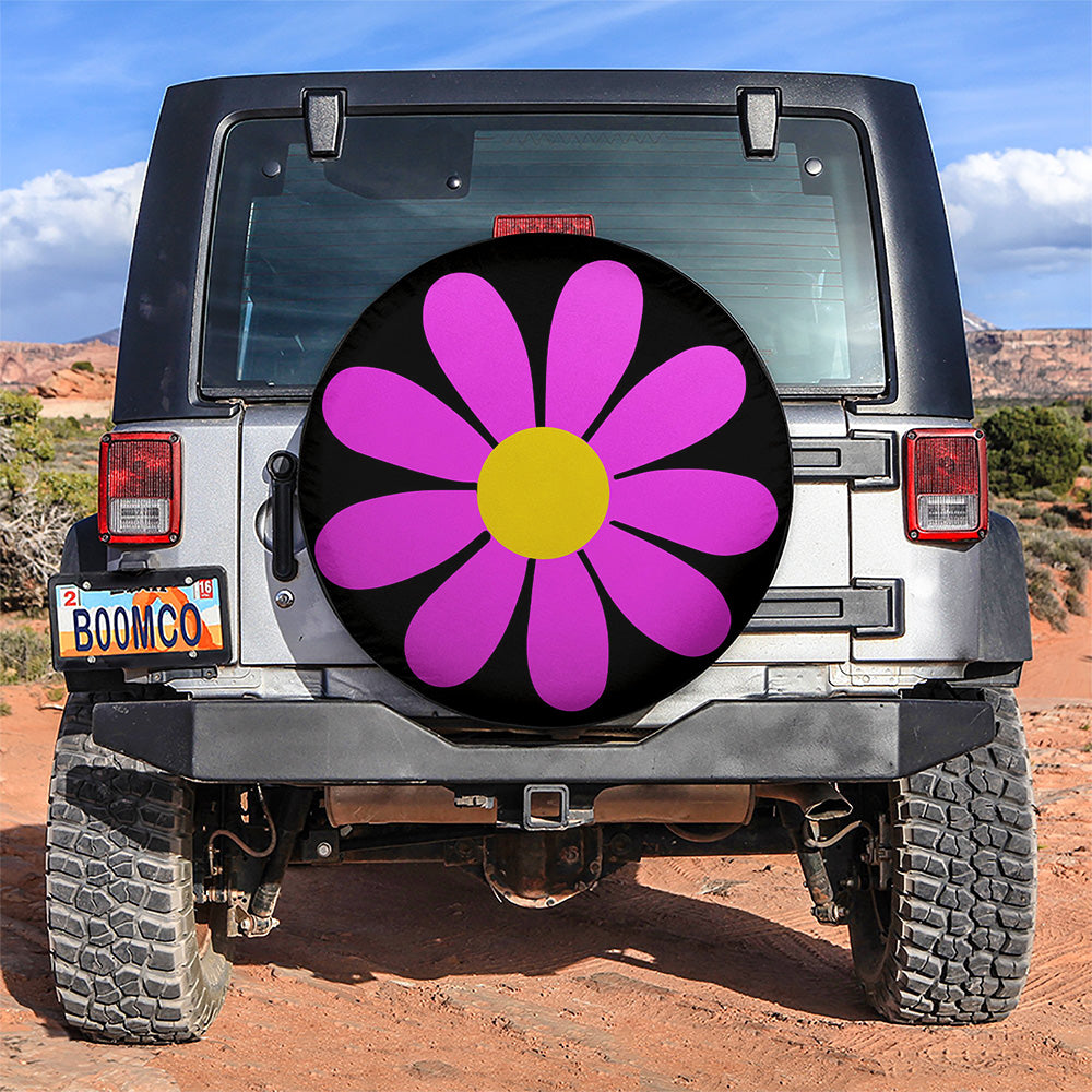 Pink Daisy Flower Jeep Spare Tire Covers – Perfect Gift for Campers