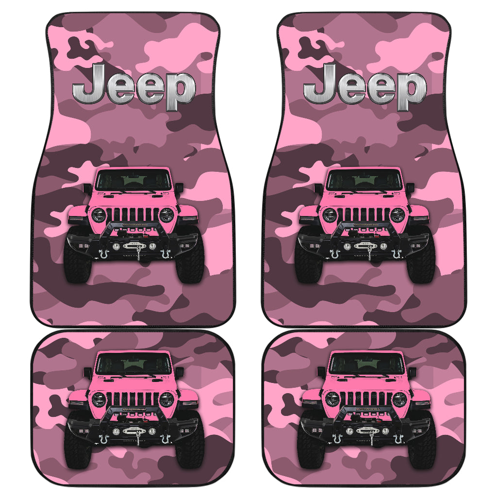 Pink Camouflage Car Floor Mats for Jeep - Car Accessories