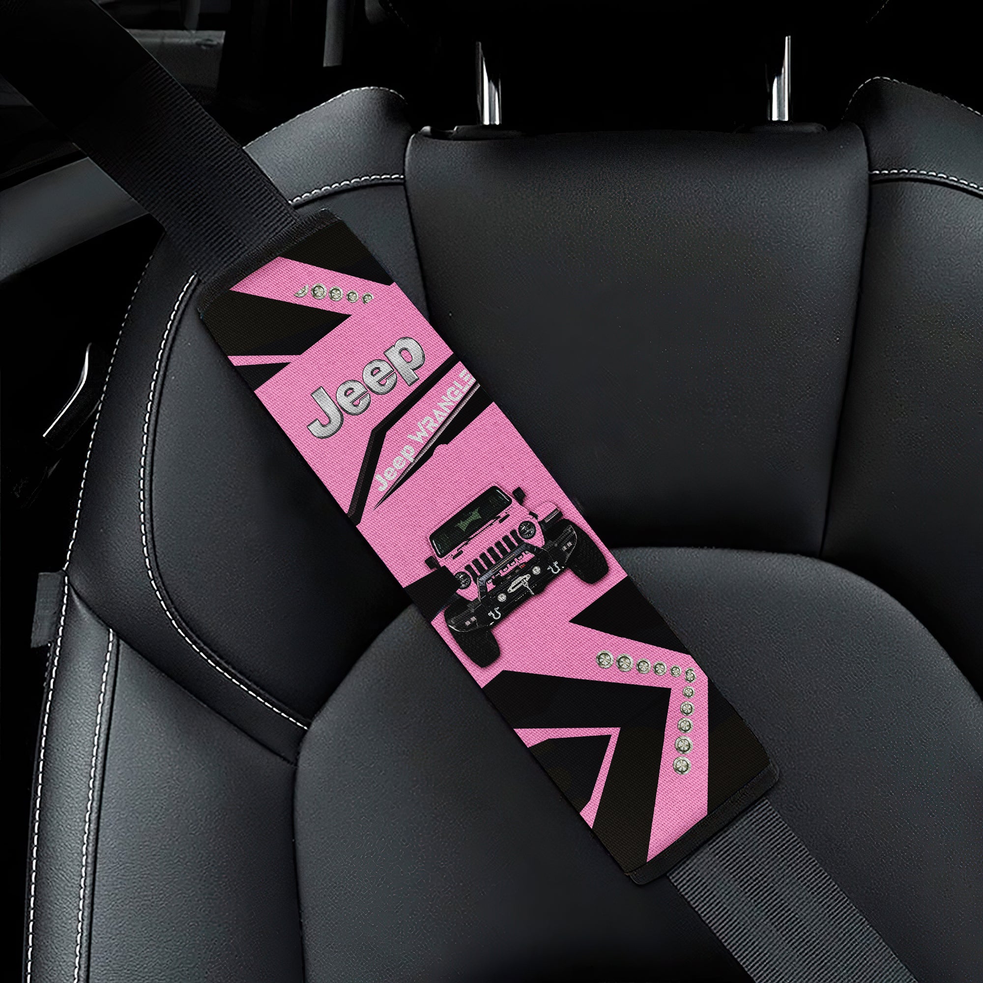 Custom Pink Jeep Car Seat Belt Cover Accessories for Vehicles