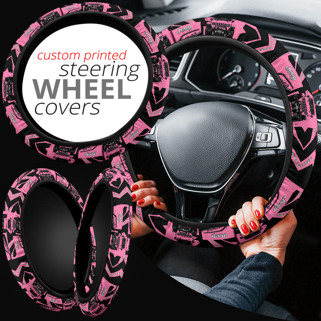 Pink Jeep Steering Wheel Cover - Car Accessory for Pink Lovers