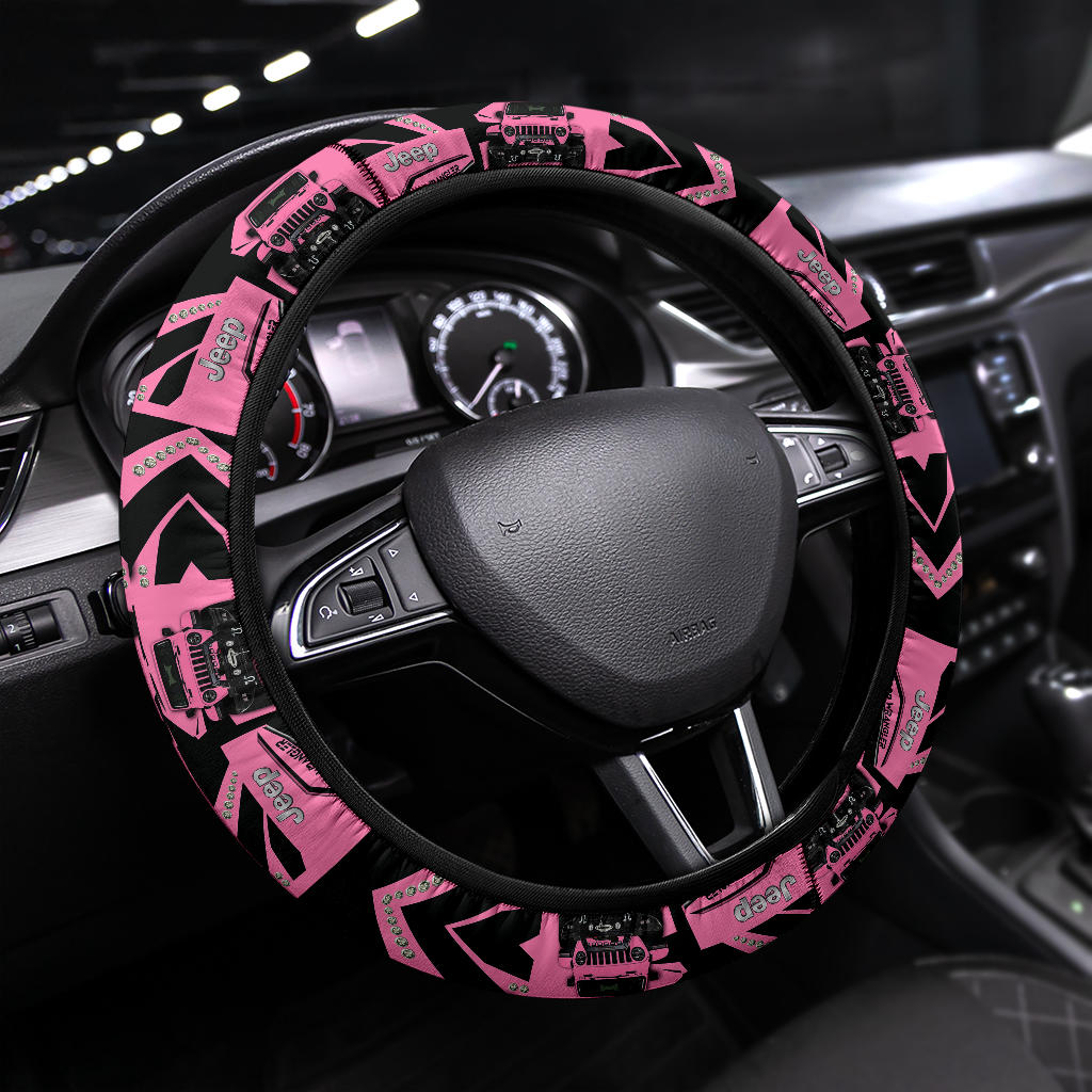 Pink Jeep Steering Wheel Cover - Car Accessory for Pink Lovers