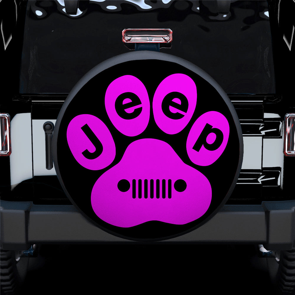 Pink Jeep Paw Print Tire Cover - Ideal Gift for Campers