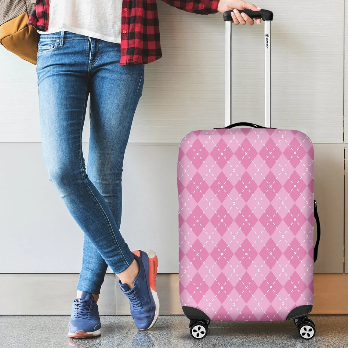 Travel Luggage Cover Protector for Suitcase - Pink Color