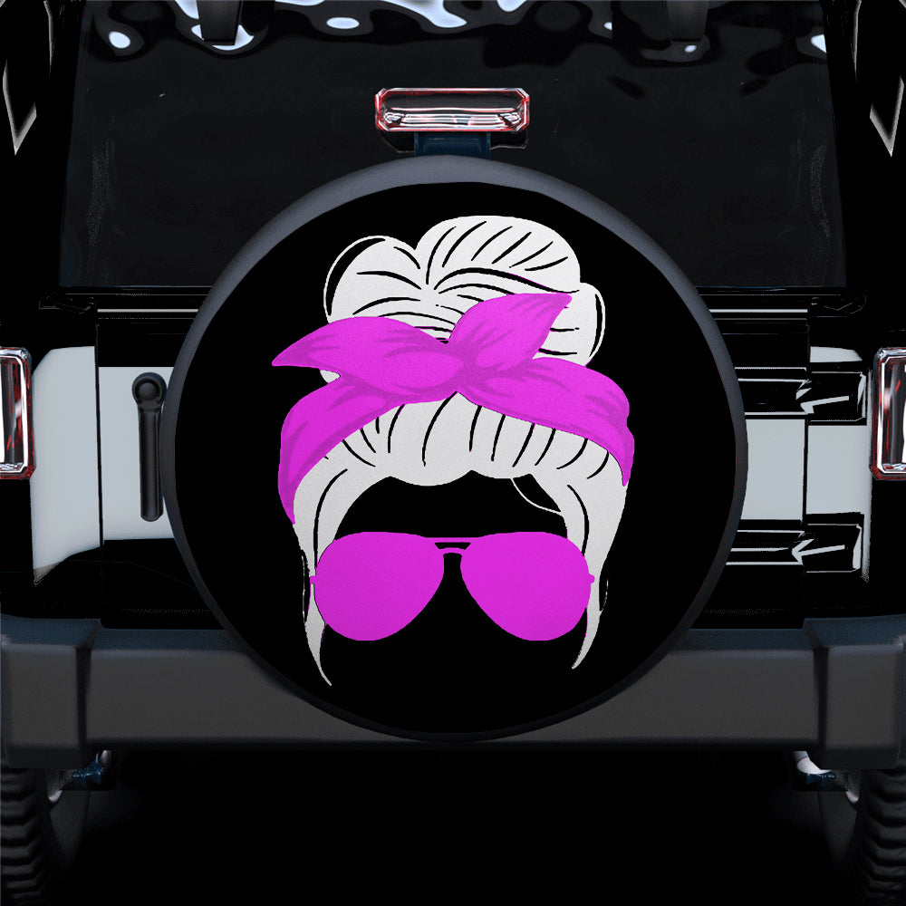 Pink Jeep Girl Turban Spare Tire Cover - Unique Gift for Campers