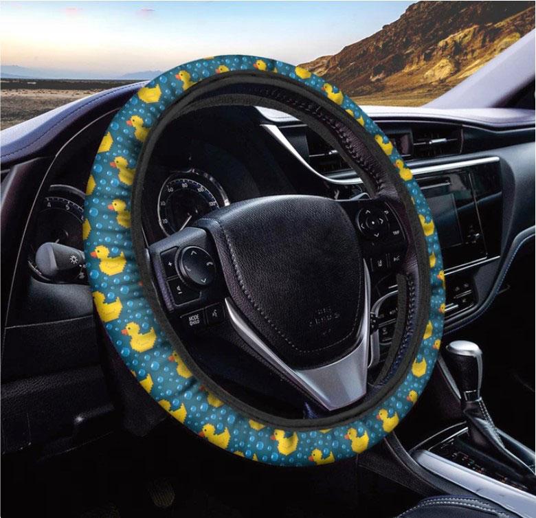 Rubber Duck Pattern Steering Wheel Cover for Car Interior Decor