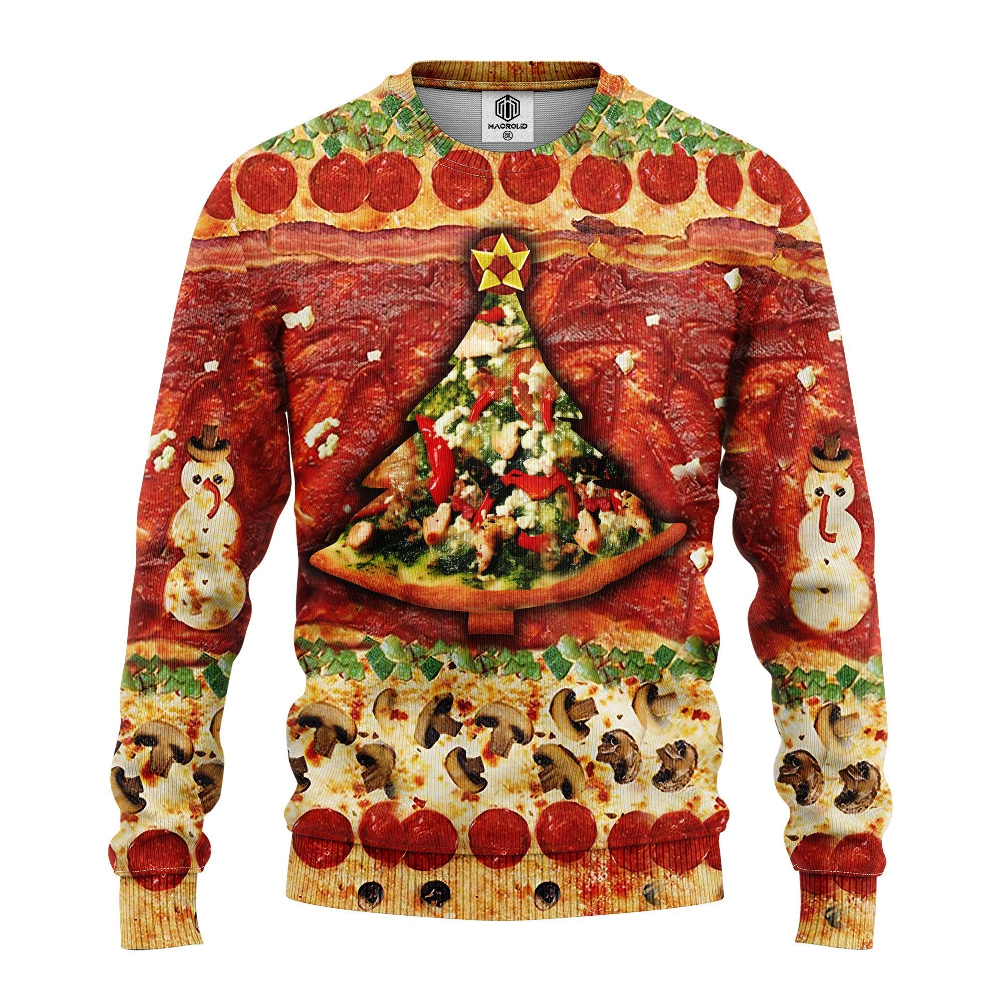 Pizza Ugly Christmas Sweater for Thanksgiving Gift Idea