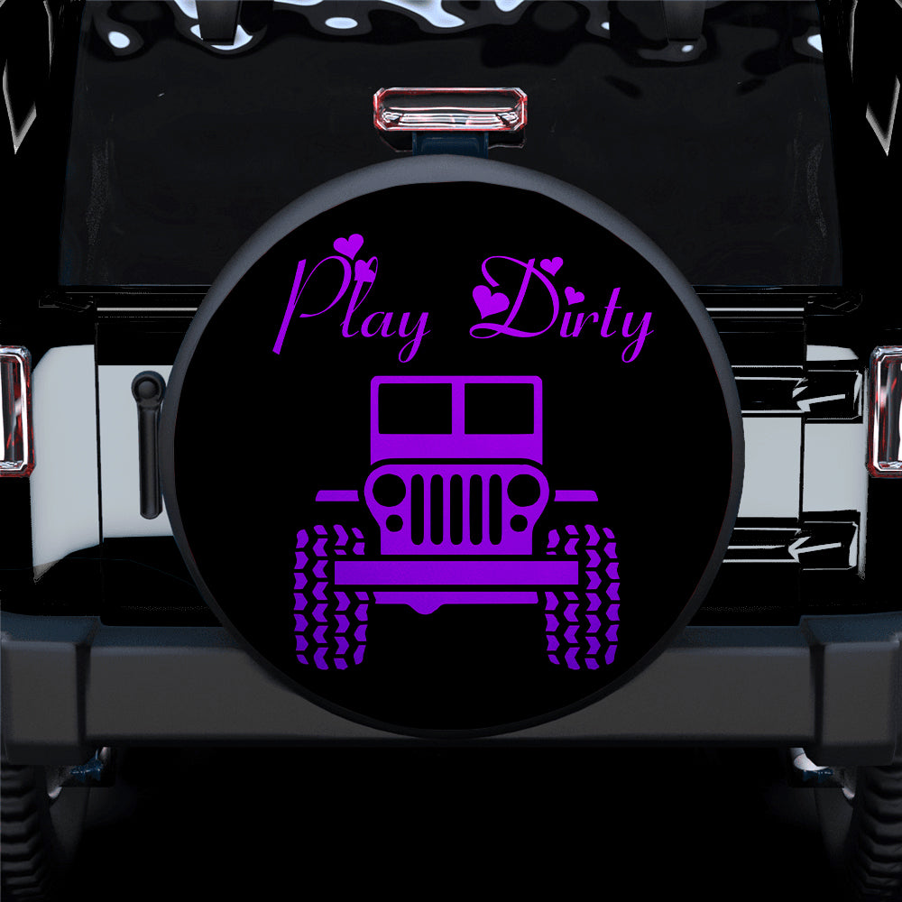 Purple Jeep Spare Tire Cover - Play Dirty Gift for Campers