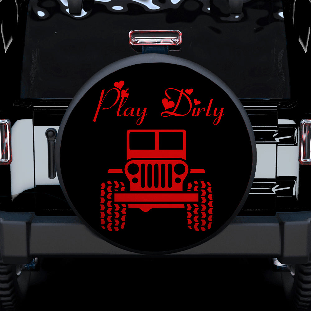 Red Girl Jeep Spare Tire Cover - Play Dirty Gift for Campers