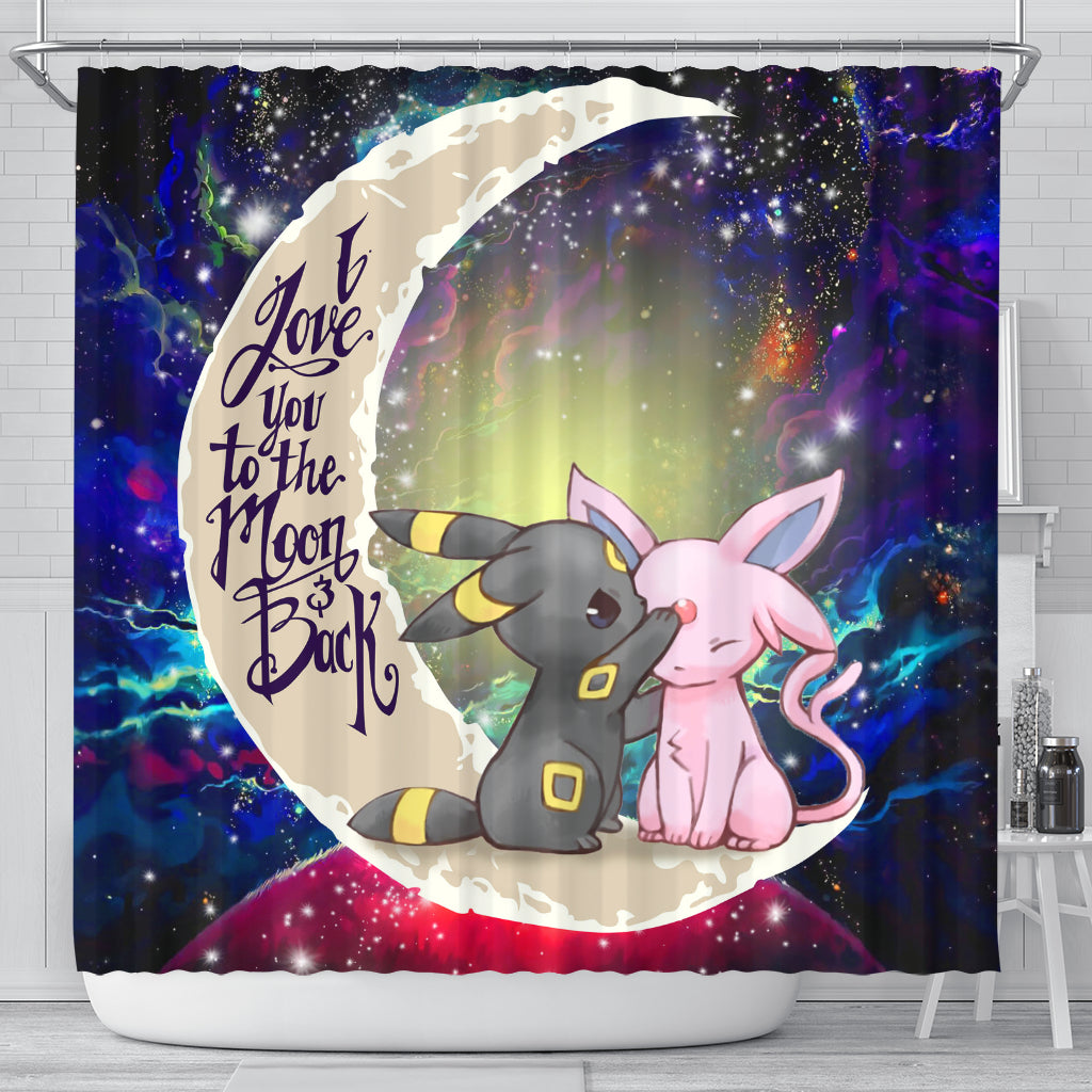 Espeon Umbreon Love You To The Moon Galaxy Shower Curtain