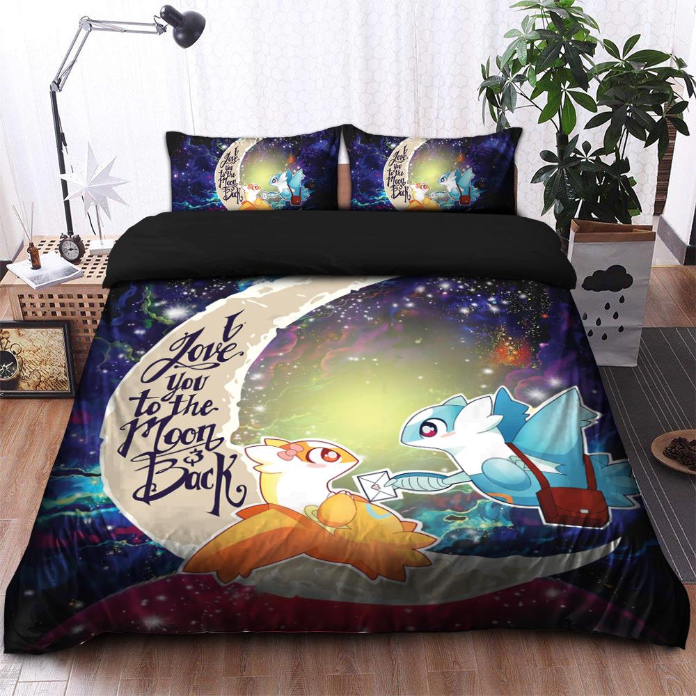 Latios Latias Pokemon Bedding Set Galaxy Duvet Cover and 2 Pillowcases