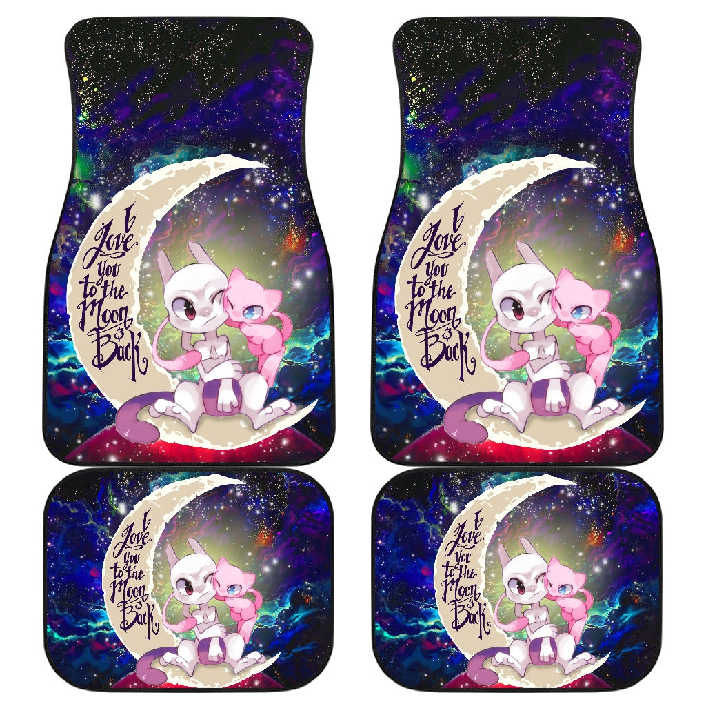 Mew Mewtwo Pokemon Love You To The Moon Galaxy Car Mats