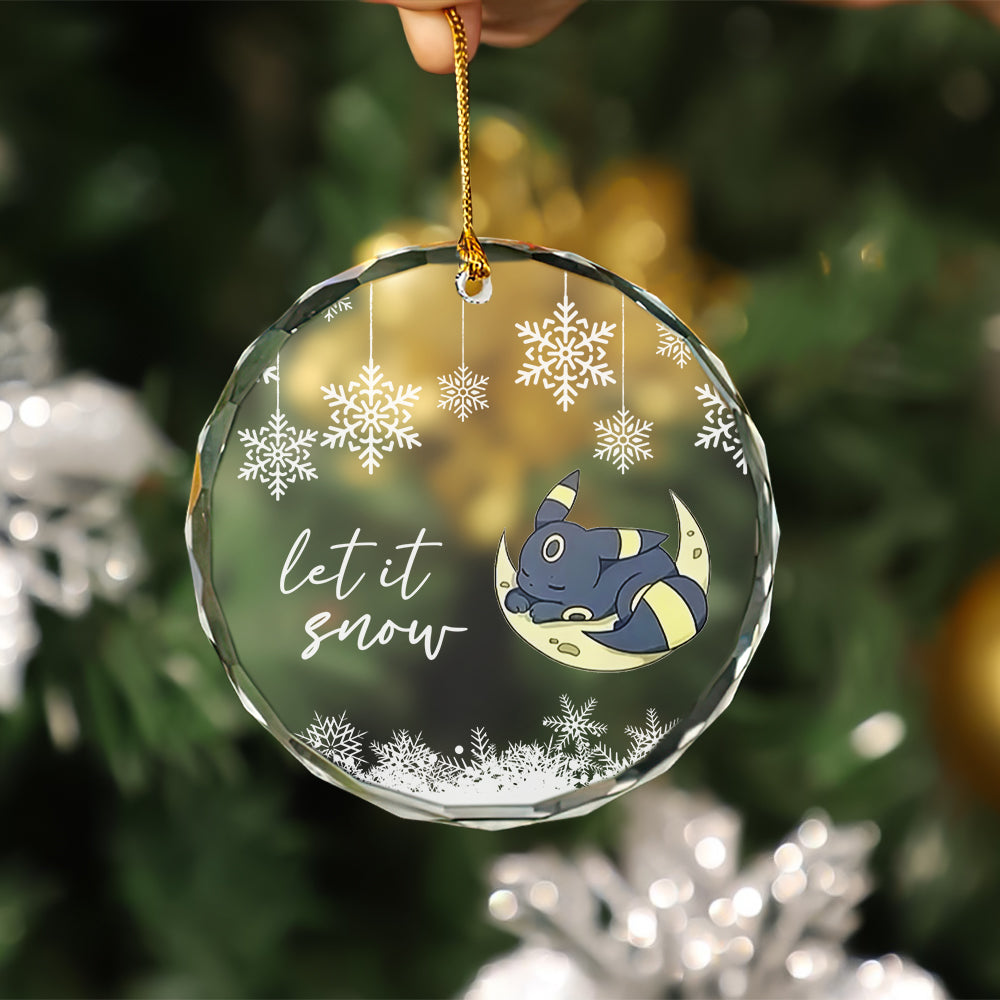 Eevee Umbreon Evolution Let It Snow Glass Ornament Christmas Gift