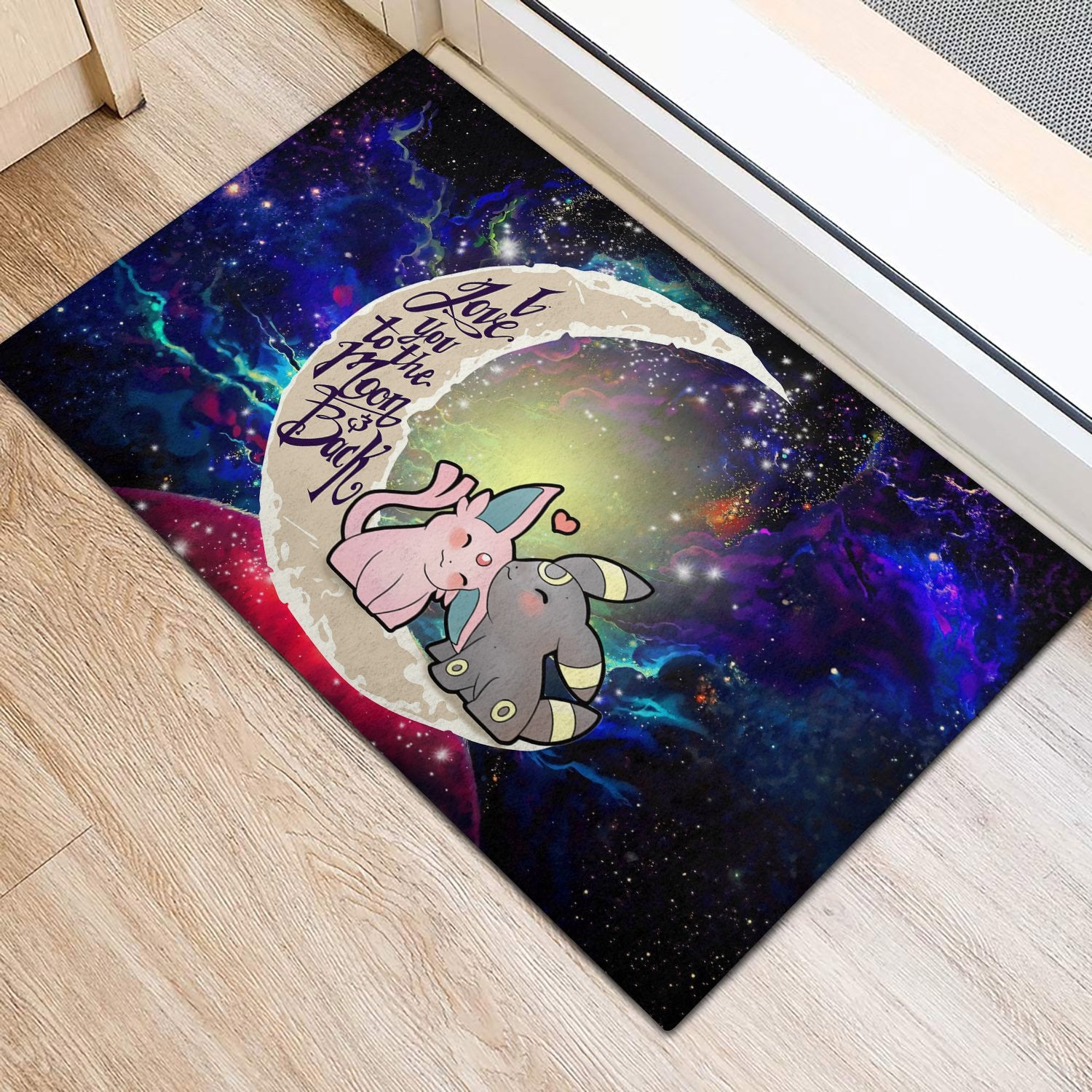 Espeon Umbreon Galaxy Love You To The Moon Doormat Home Decor