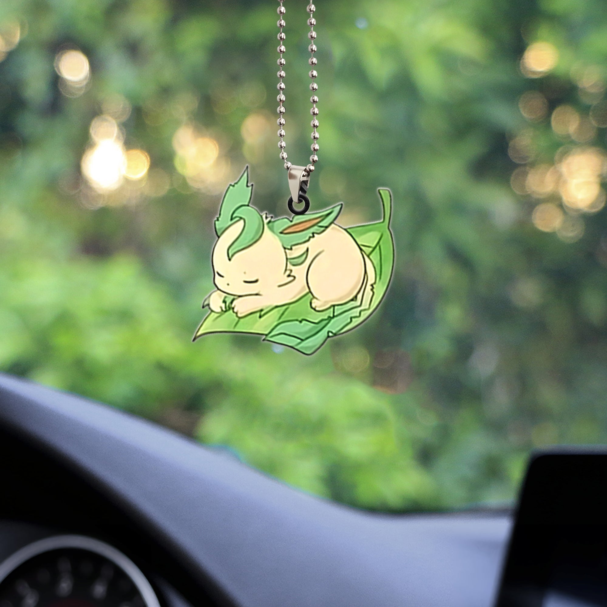Leafeon Pokemon Sleep Eevee Evolution Custom Shape Ornament Car Accessories