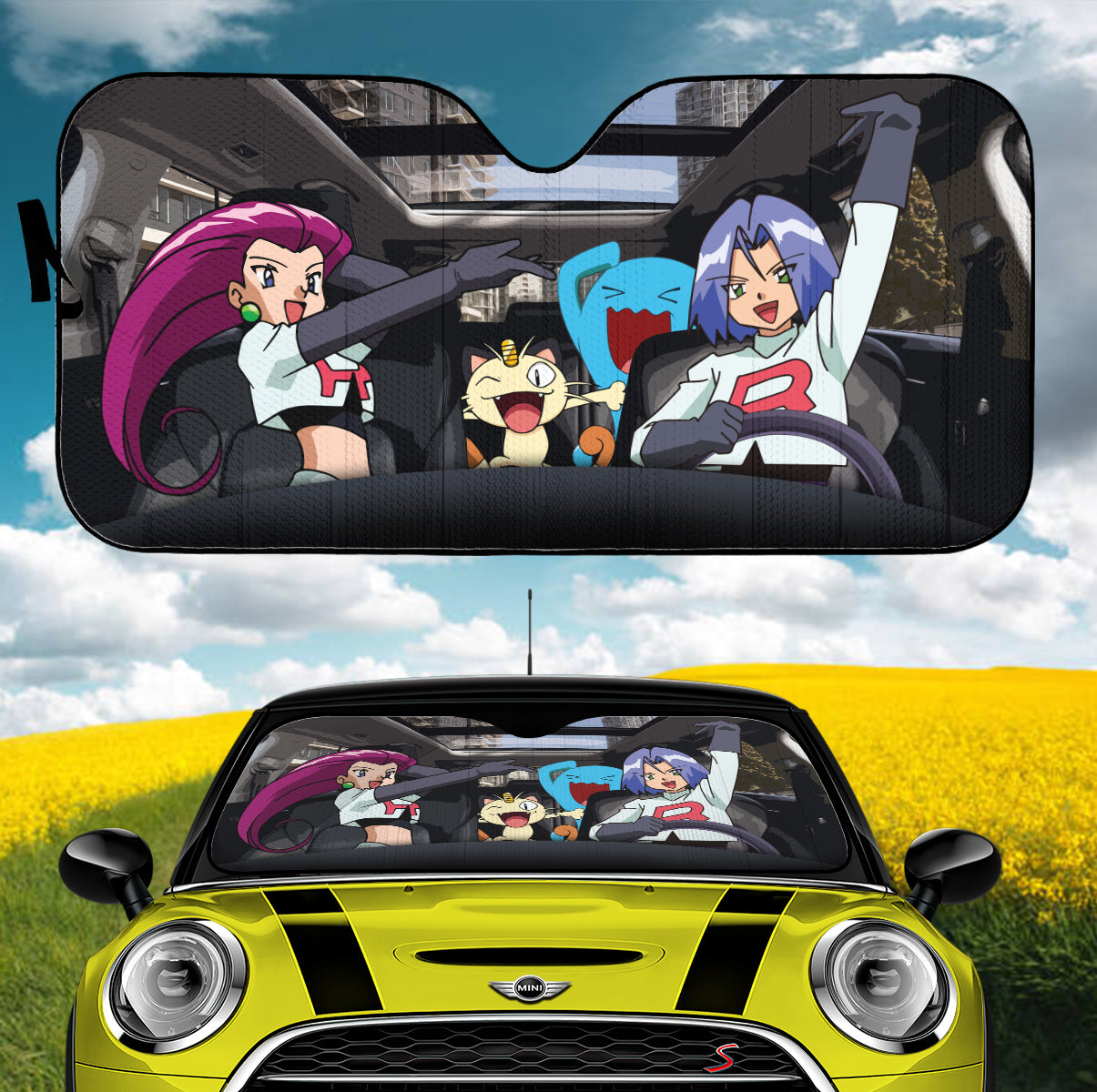 Pokemon Team Rocket Car Sunshades for Auto Window Protection