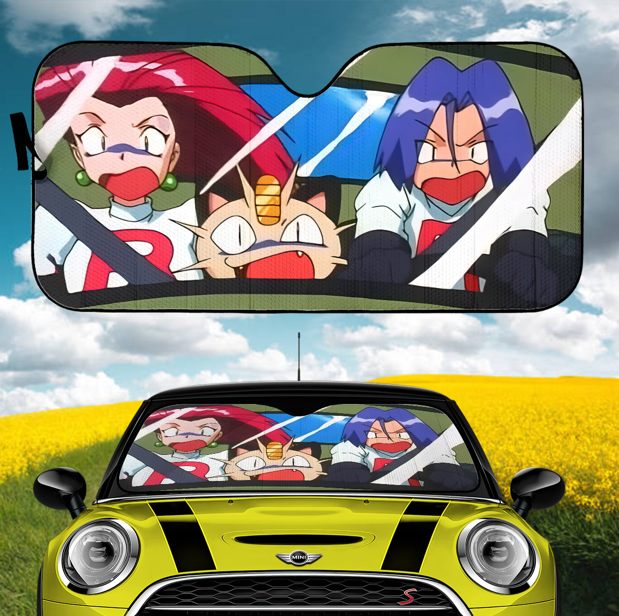 Pokemon Team Rocket Car Sunshades for Auto Vehicle Protection