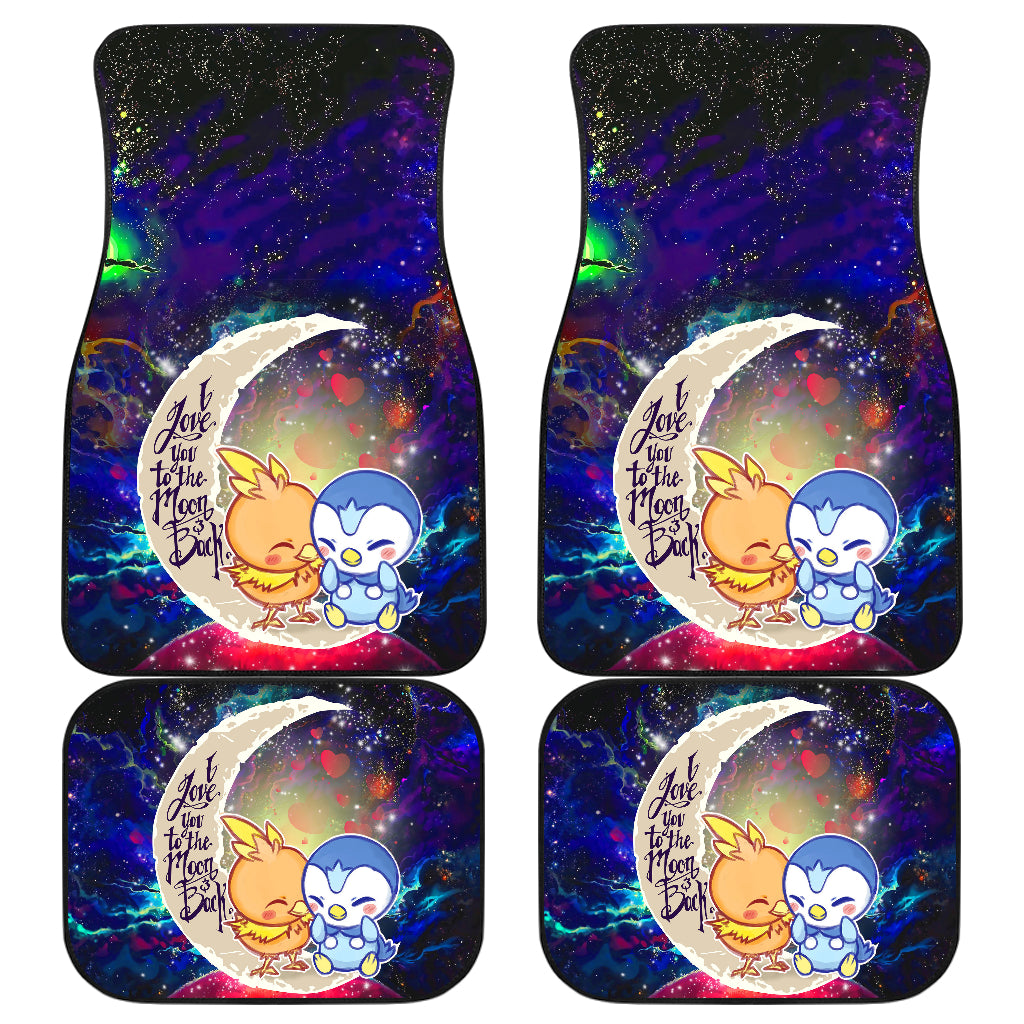 Pokemon Torchic Piplup Car Floor Mats - Love You To The Moon Galaxy