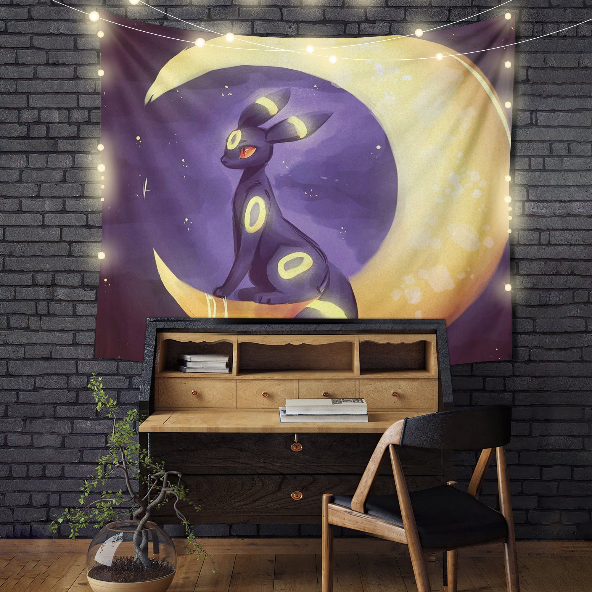 Umbreon Pokemon Tapestry Room Decor - Moon Theme 1