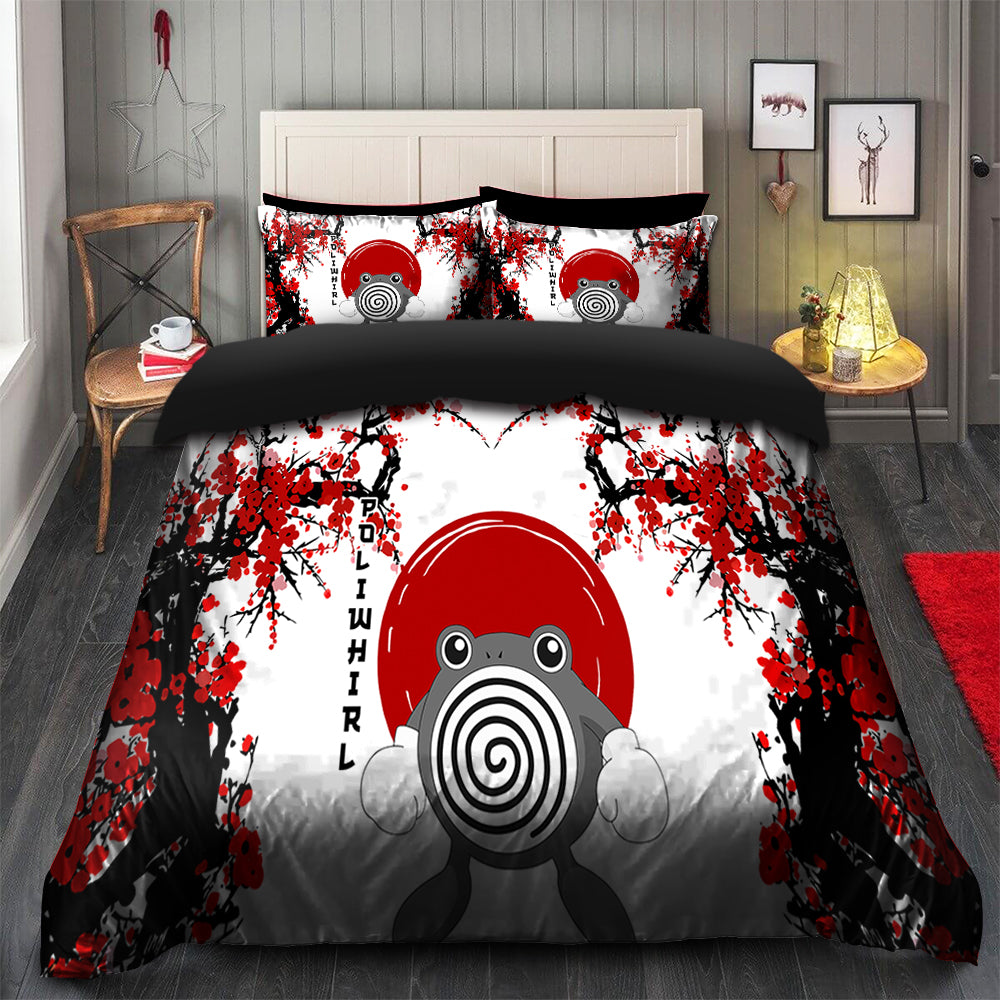 Poliwhirl Bedding Set Duvet Cover and 2 Pillowcases Japan Style