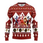 Red Power Ranger Ugly Christmas Sweater for Thanksgiving Gifts