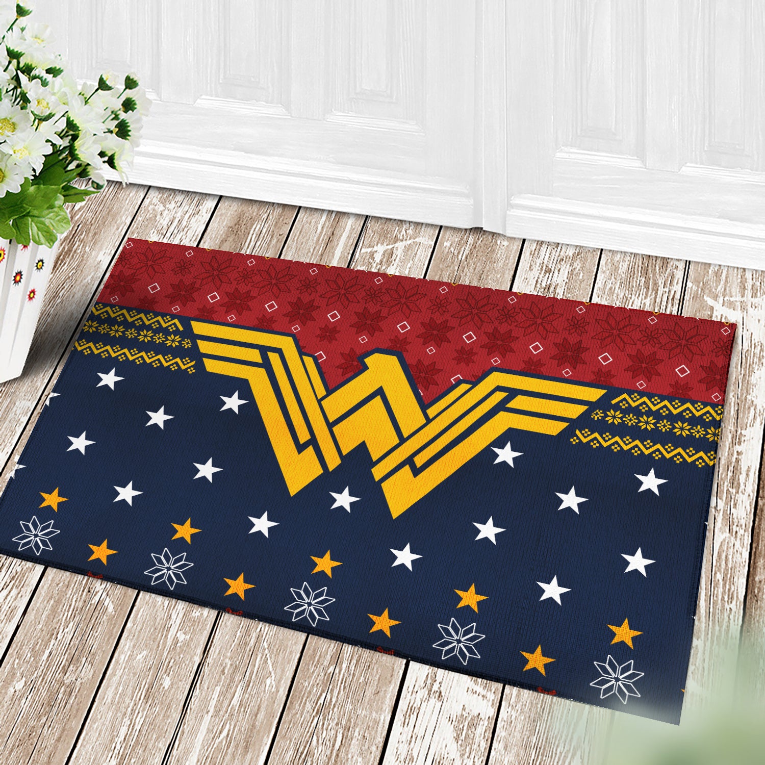 Wonder Woman Christmas Doormat - Premium Home Decor for Holidays