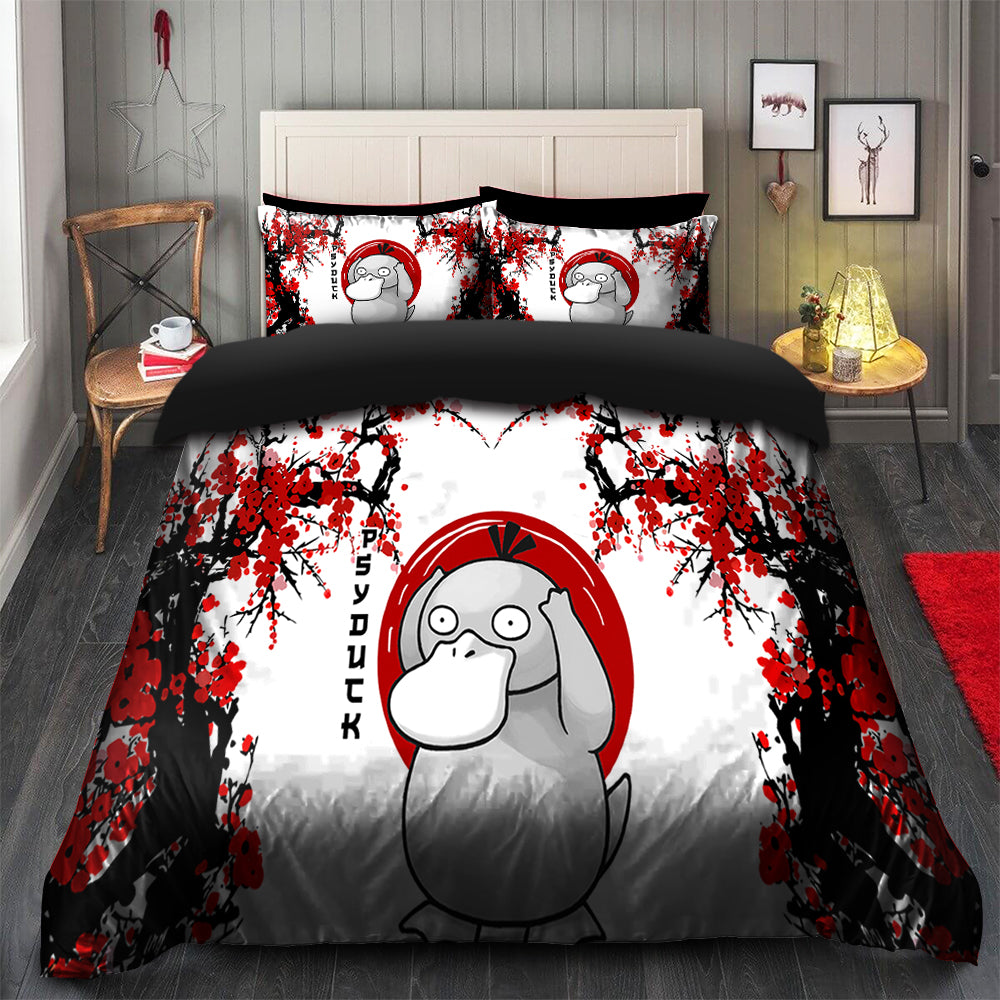 Psyduck Bedding Set Duvet Cover with 2 Pillowcases - Japan Style