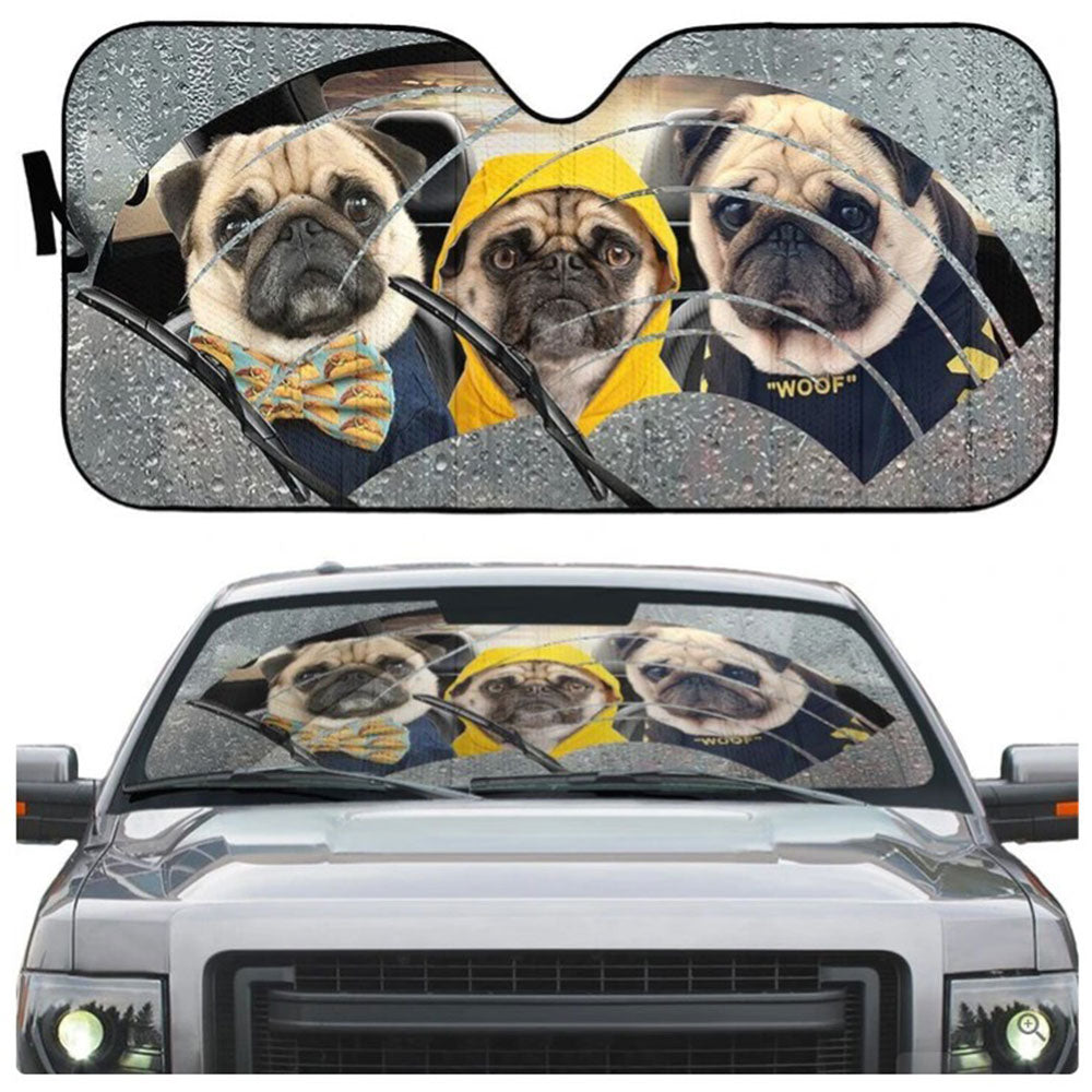 Cute Custom Pug Windshield Sun Shades Auto Accessories Gift