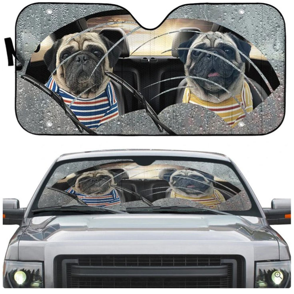 Custom Pugs Windshield Sun Shades Car Accessories Gift Decor