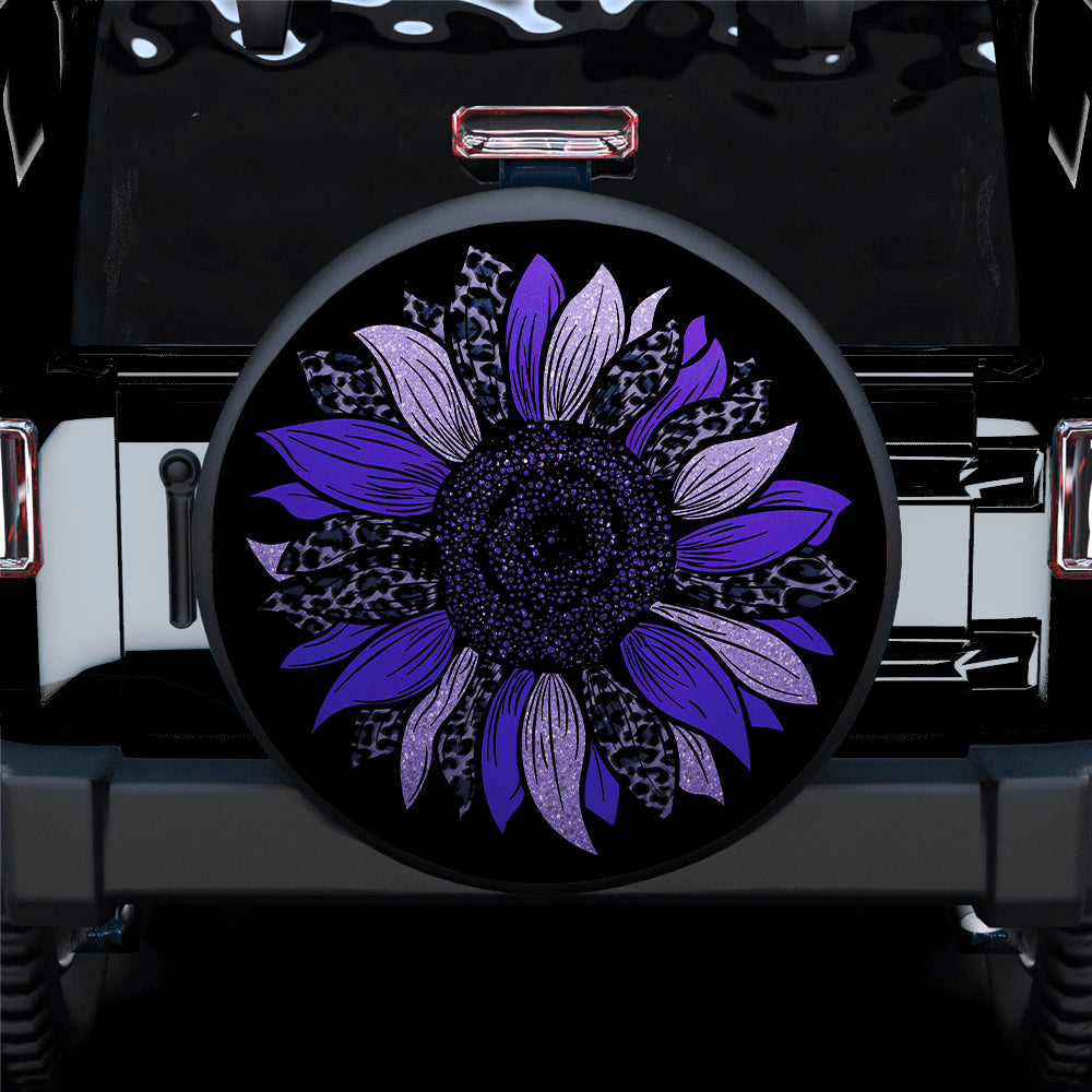 Purple Cheetah Sunflower Jeep Tire Cover for Campers and Gifts