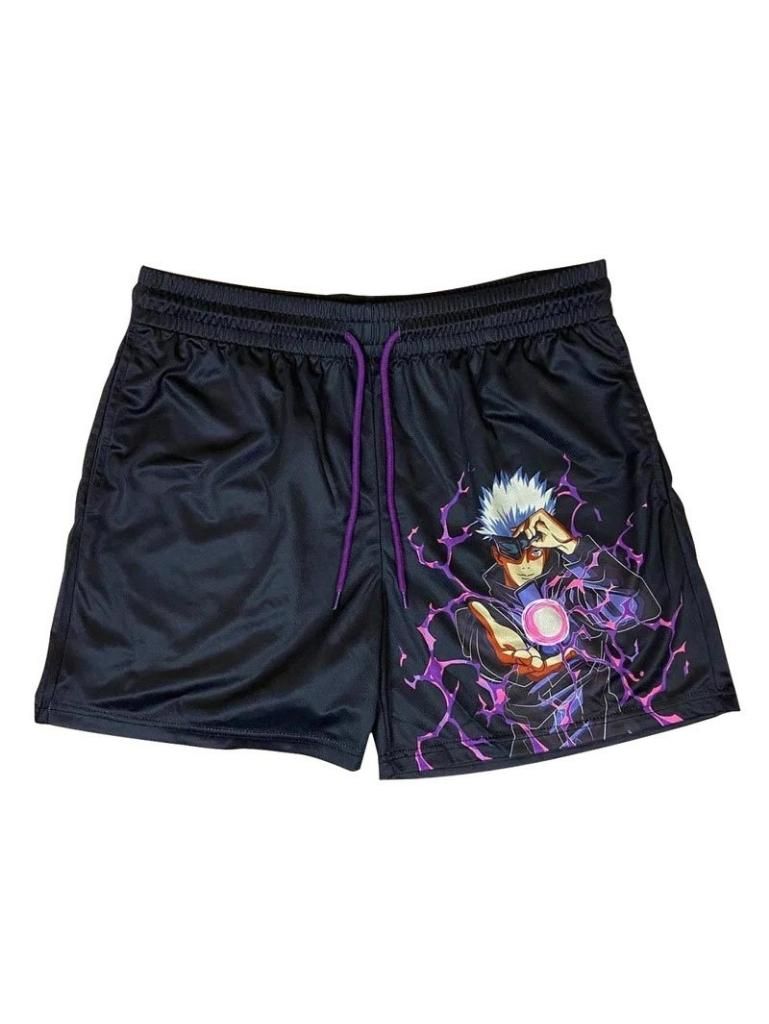 Womens Purple Hollow Out Summer Beach Shorts