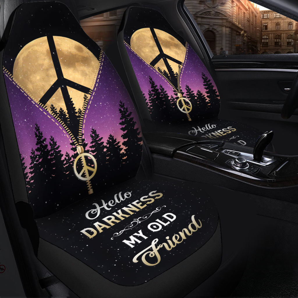 Hippie Moon Zipper Custom Car Seat Covers - Purple Pink Darkness Decor