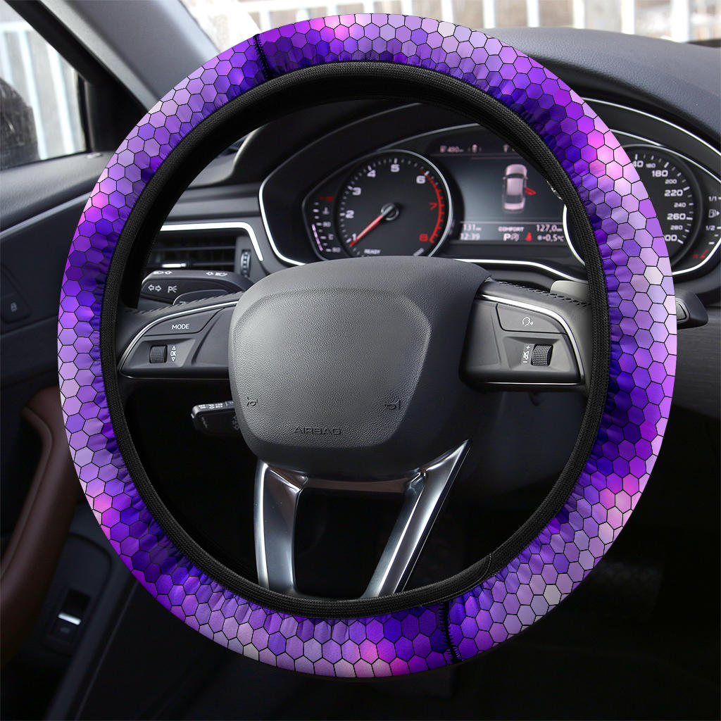 Premium Purple Snake Style Steering Wheel Cover for Car