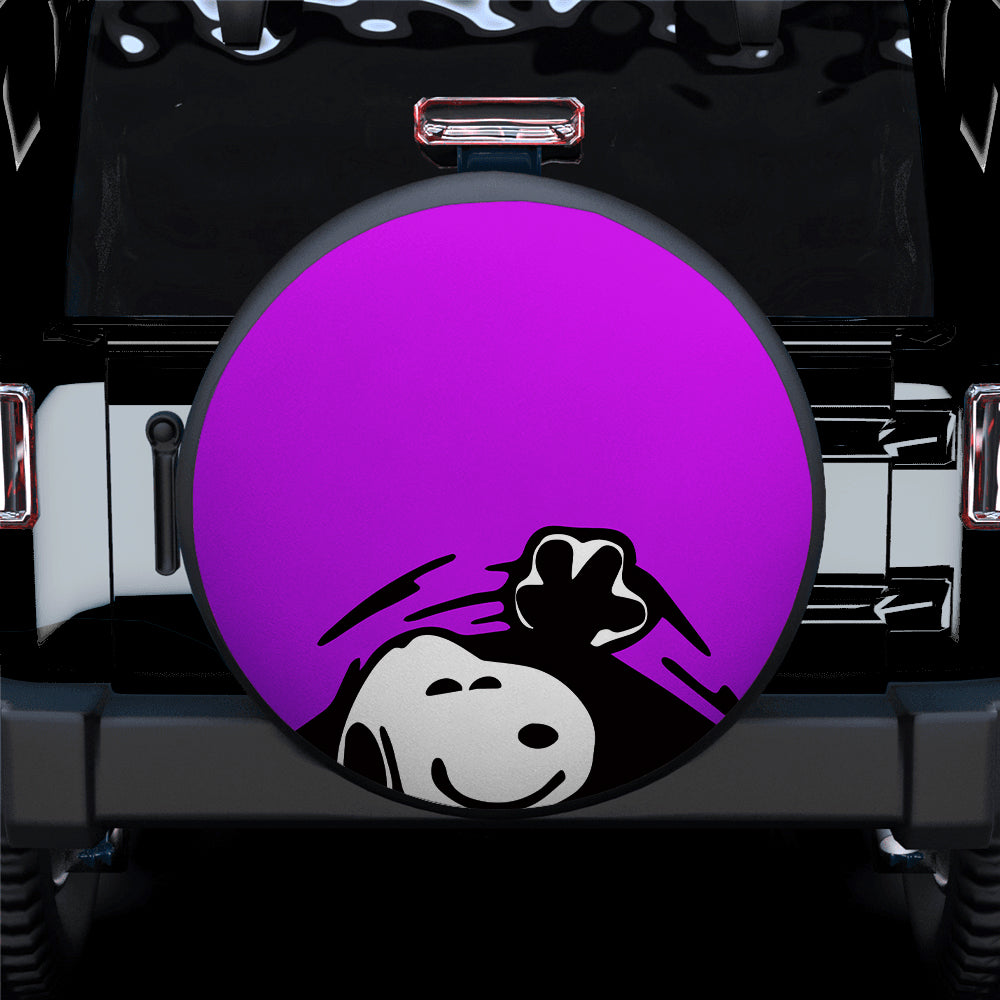 Funny Purple Snoopy Jeep Spare Tire Cover Gift for Campers