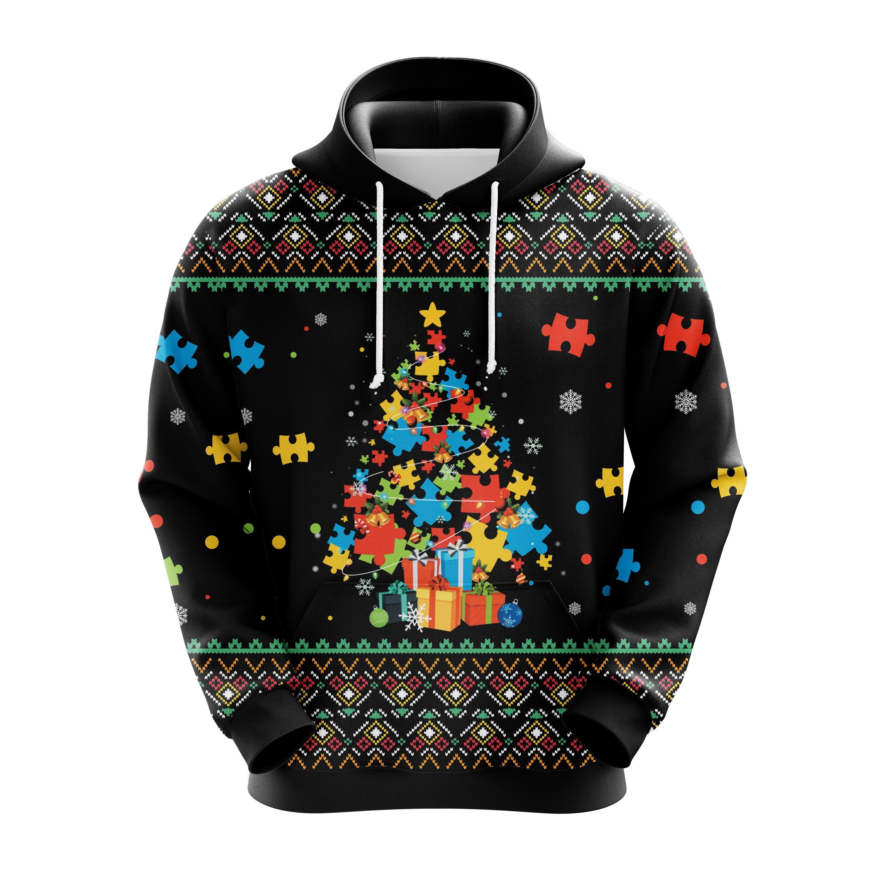 Cute Christmas Tree Puzzle Hoodie – Amazing Gift Idea for Thanksgiving