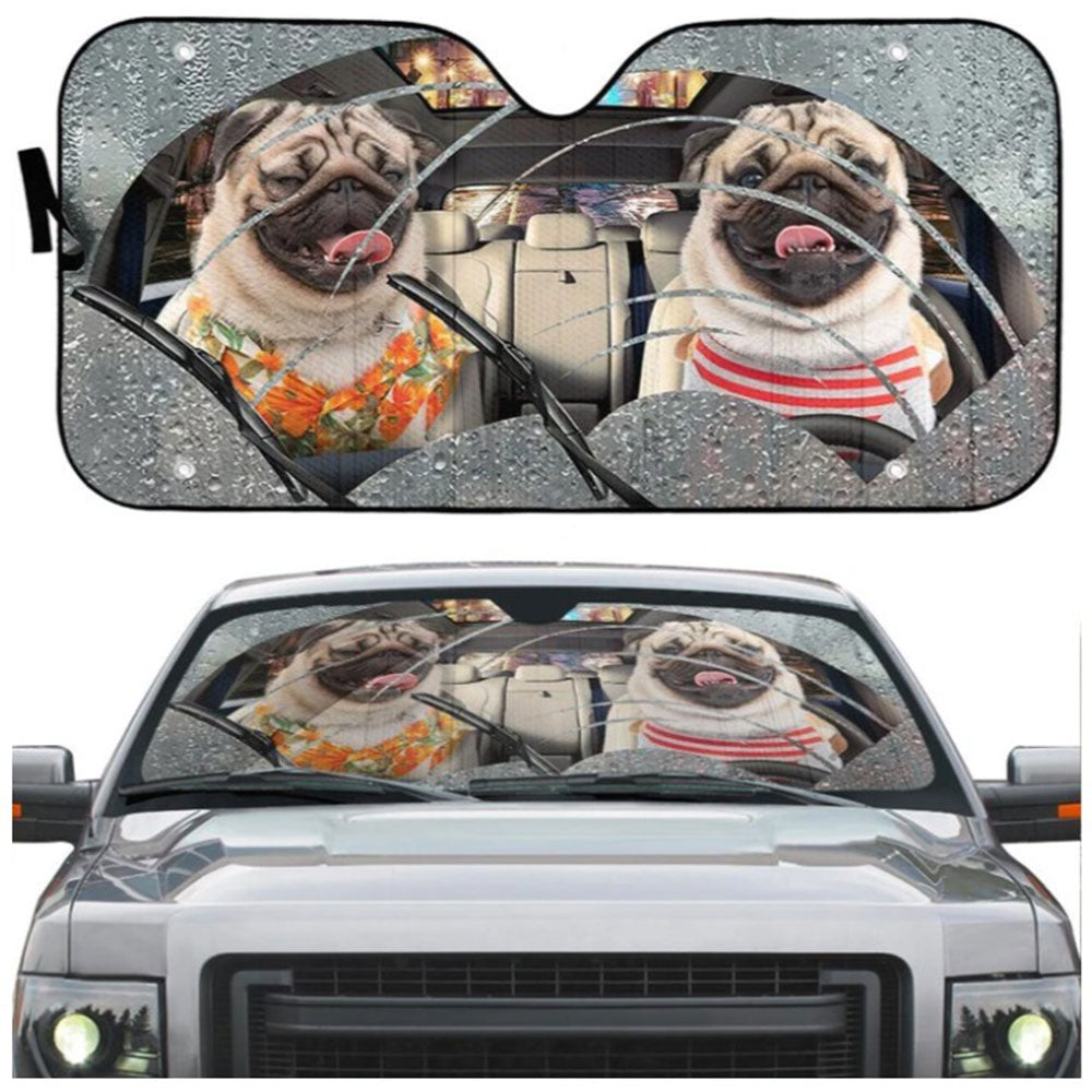 Custom Pugs Auto Sun Shades for Car Windshield Decor Gift