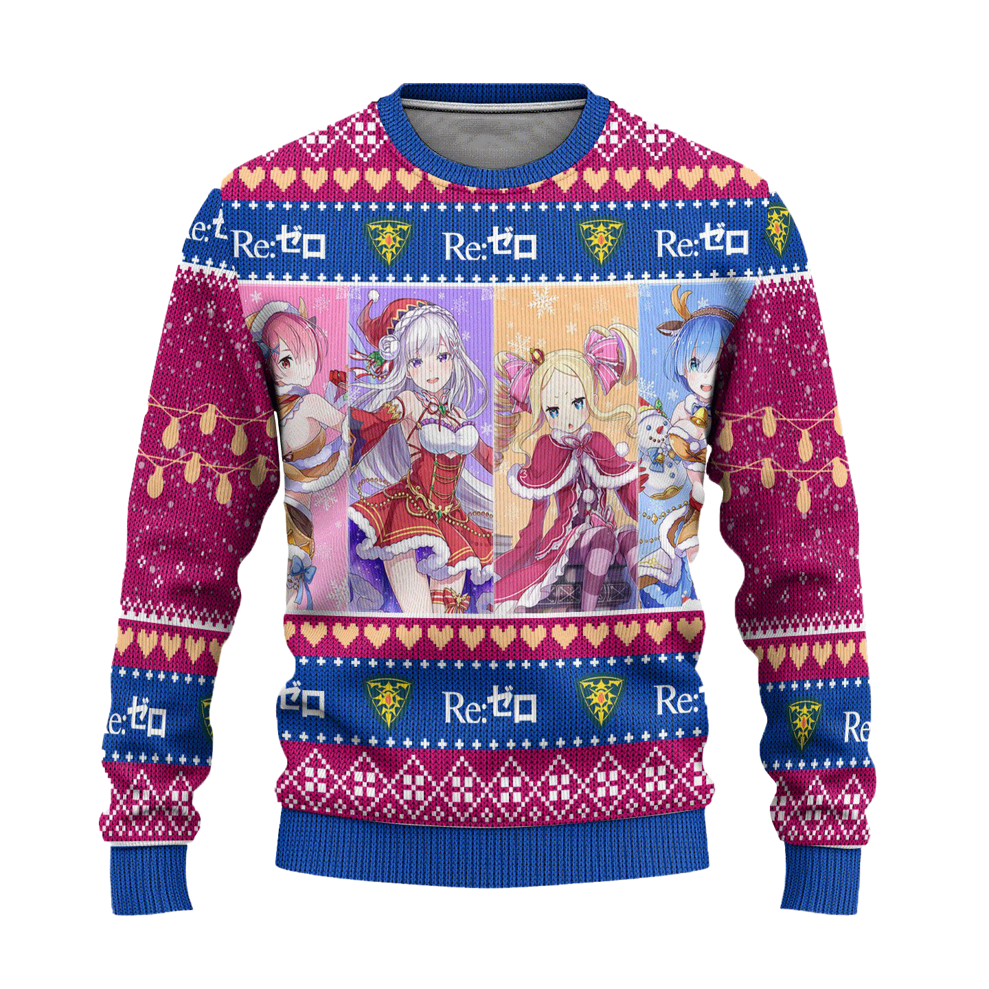 Re Zero Anime Christmas Sweater with Custom Characters Gift