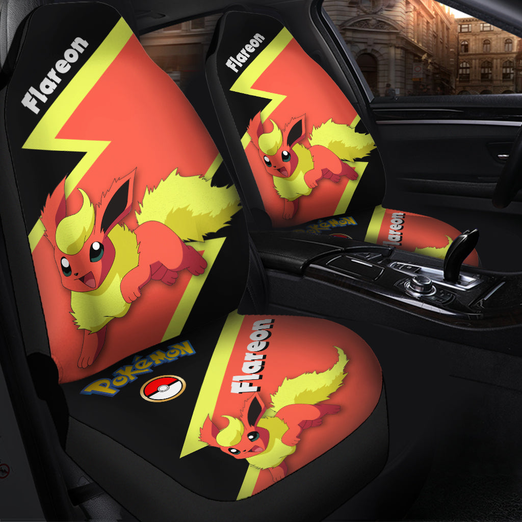 Red Flareon Pokemon Custom Car Seat Covers Decor Protectors