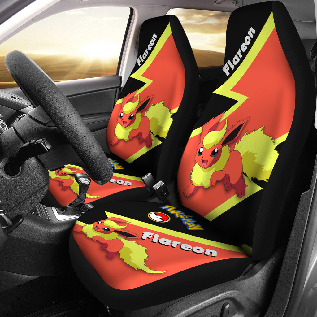 Red Flareon Pokemon Custom Car Seat Covers Decor Protectors