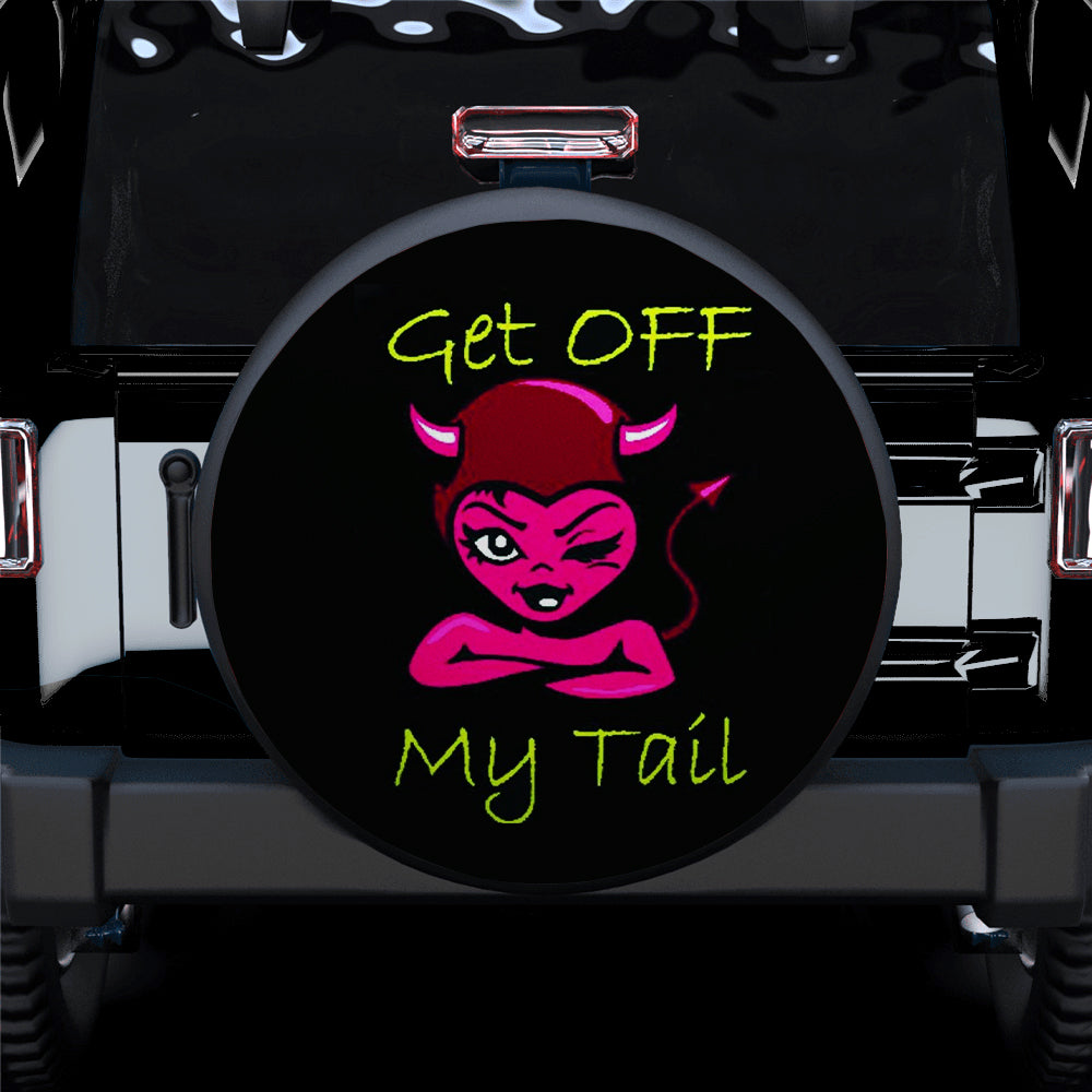 Red Get Off My Tail Jeep Spare Tire Cover Gift for Campers