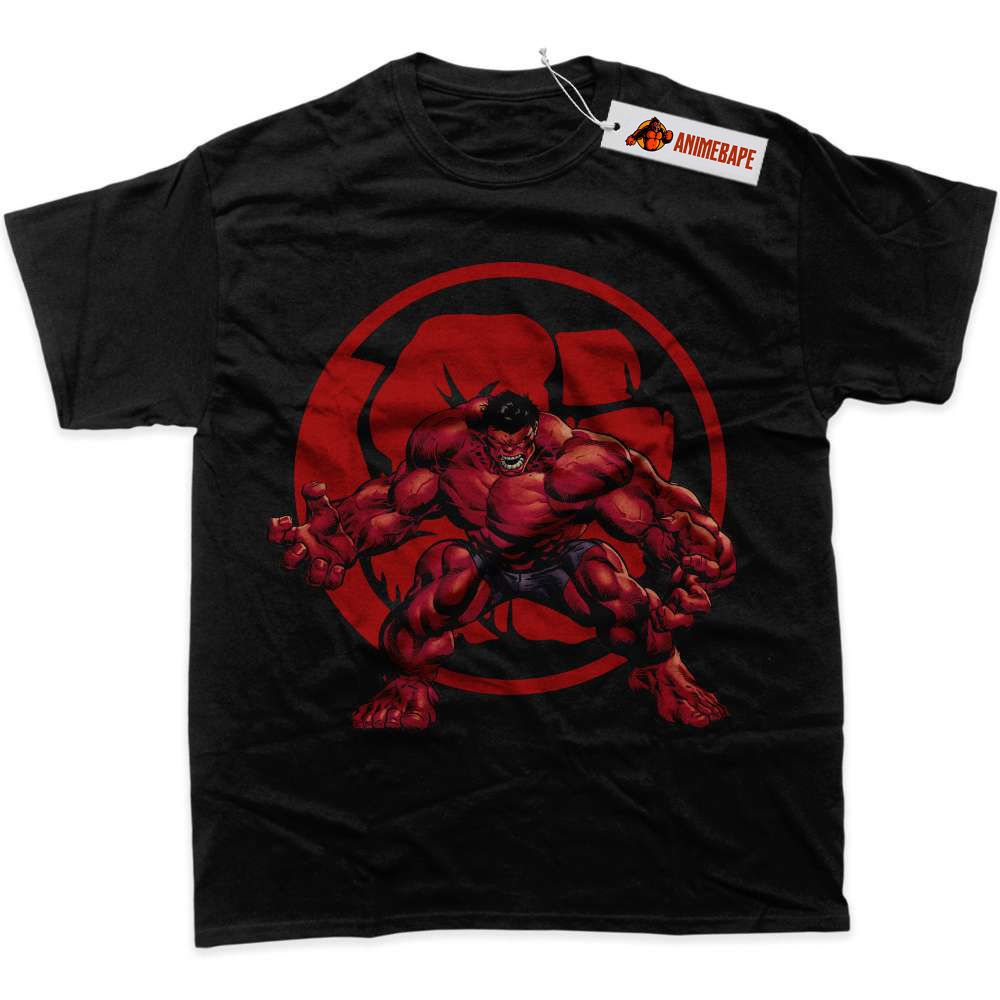Red Hulk Marvel Comics Graphic Tee Shirt for Men and Women